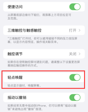 叶城苹果授权维修站分享iPhone轻点无法唤醒怎么办